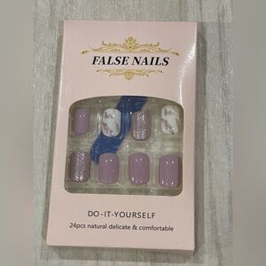 Pink sparkle press ons